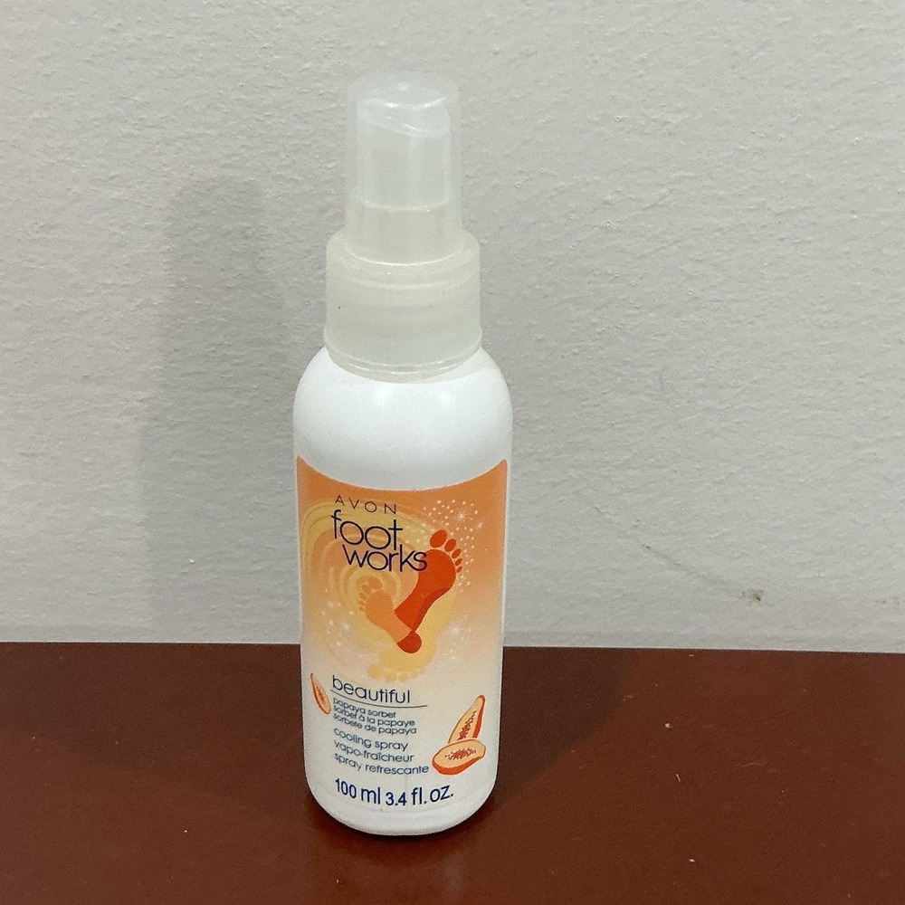 Avon Foot Works Beautiful Papaya Sorbet Cooling‎ Spray 3.4 fl oz New